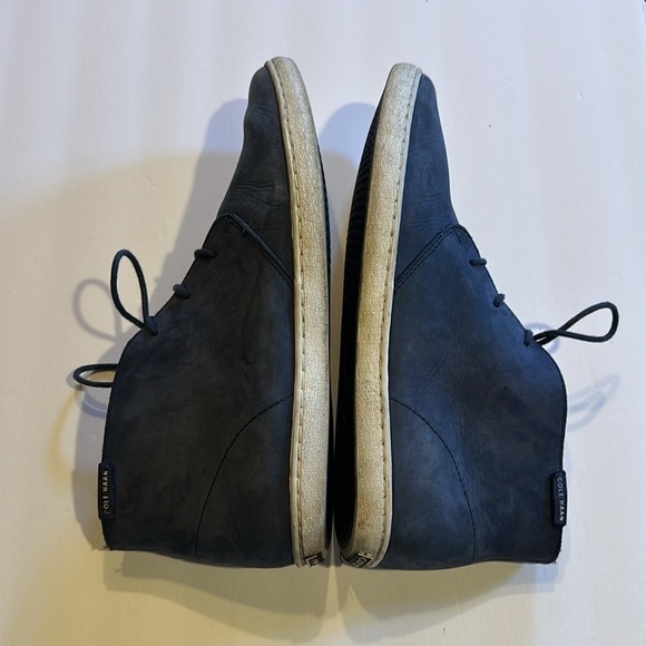 Cole Haan Grand OS mid classic shoe sneakers suede navy blue lace ups men’s - Picture 4 of 12